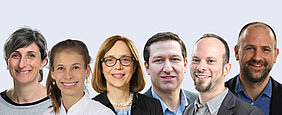 Collage mit Porträts der 6 Autorinnen und Autoren