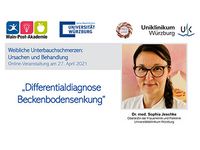 Titel Abendsprechstunde weibliche Unterbauchschmerzen Dr. Jeschke