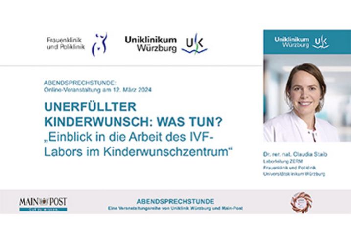 Vorschaubild zum Online-Vortrag "Einblick in die Arbeit des IVF-Labors am Kinderwunschzentrum"