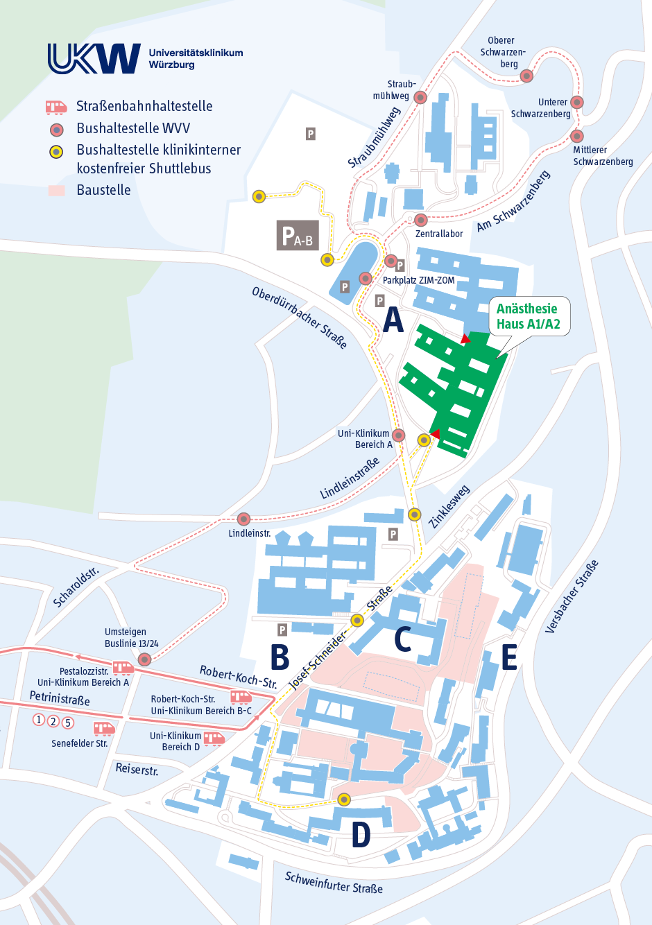 Lageplan Anästhesie