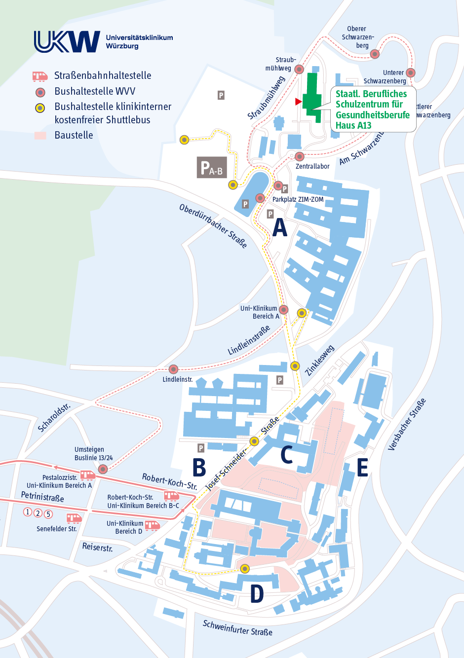 Lageplan Staatliches Berufliches Schulzentrum für Gesundheitsberufe