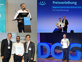 Collage aus vier Bildern, die beim DOG aufgenommen wurden. 