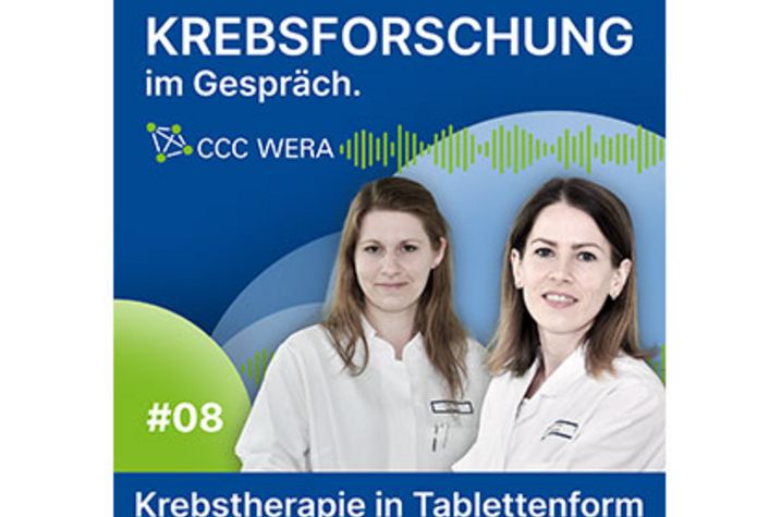 Illustrationsbild Podcast Krebsforschung in Gespräch. Krebstherapie in Tablettenform. Folge 8