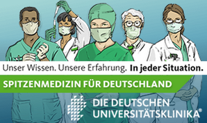 Banner von Die Deutschen Universitätsklinika - Spitzenmedizin für Deutschland