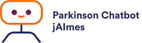 Strichmännchen und daneben der Schriftzug Parkinson Chatbot jAImes