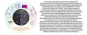 Schematischer Überblick über das leicht anpassbare 3D-Rückenmarksmodell. Der linke Bereich (grüner Hintergrund) zeigt die Schlüsselkomponenten des Modells: ECM-Moleküle, das Hydrogel, die multizelluläre Zusammensetzung und den MEW-Rahmen. Diese Komponenten bilden die „Toolbox“, die für andere spezifische Anwendungen modifiziert und angepasst werden kann. Der rechte Bereich (violetter Hintergrund) hebt die mehrstufige Charakterisierungs-Toolbox hervor. Das vorgestellte Modell wird durch mechanische Bewertung, Visualisierung mittels Mikroskopie (die strukturelle und morphologische Analysen ermöglicht) sowie funktionelle Charakterisierungen unter Verwendung von Ca2+-Bildgebung validiert. Der mittlere Teil wird von einer Rekonstruktion des 3D-Rückenmarksnetzwerks eingenommen (linke Seite: gesunder Zustand; rechte Seite: erkrankter Zustand), wobei der MEW-gedruckte Rahmen im Hintergrund als graue Linien sichtbar ist. Zusammen ermöglichen diese vielseitigen Ansätze (grün und violett) eine einfache Anpassung des 3D-Modells (Mitte) zum Vergleich von gesunden und krankheitsähnlichen 3D-Zuständen und bieten eine wertvolle Plattform zur Untersuchung der Rückenmarksphysiologie und von Krankheitsmechanismen.