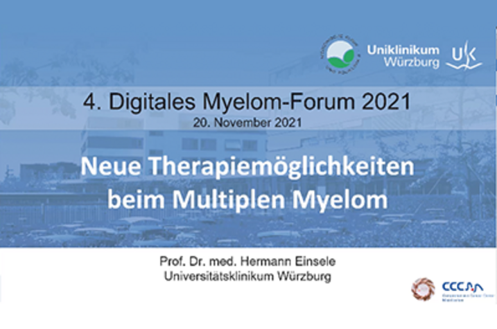 Vorschaubild 4. Digitales Myelom Forum – Neue Therapiemöglichkeiten beim Multiplen Myelom (Prof. Dr. med. Hermann Einsele)