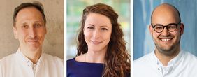 Prof. Dr. Alexander Meining (links), Constanze Wolz und PD Dr. Sven Flemming vom Uniklinikum Würzburg informieren am 10. Mai 2023 in einer Online-Veranstaltung über wissenswerte Aspekte zur Dickdarmdivertikulose.