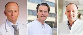 Prof. Dr. Hubert Kübler, Dr. Arkadius Kocot und Prof. Dr. Georgios Gakis (von links) von der Klinik und Poliklinik für Urologie und Kinderurologie des Uniklinikums Würzburg
