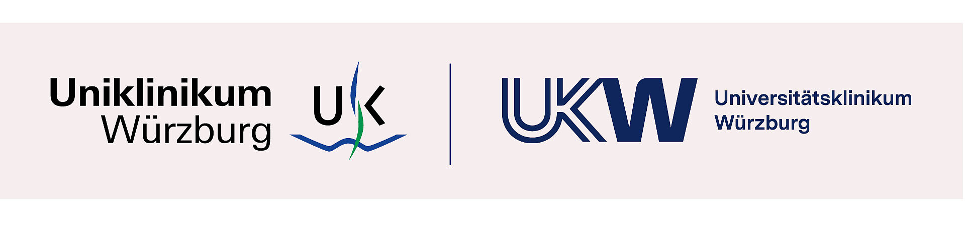 Gegenüberstellung des bisherigen und neuen UKW-Logos Vergleich des bisherigen und des neuen Logos des Universitätsklinikums Würzburg.
