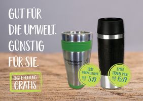 Plakat der Aktion "Gut für die Umwelt - Günstig für Sie"