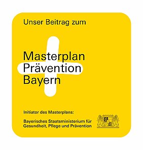 Die vom Freistaat geförderte Initiative des UKW ergänzt den bayerischen Masterplan Prävention. Logo: Bayerisches Staatsministerium für Gesundheit, Pflege und Prävention.