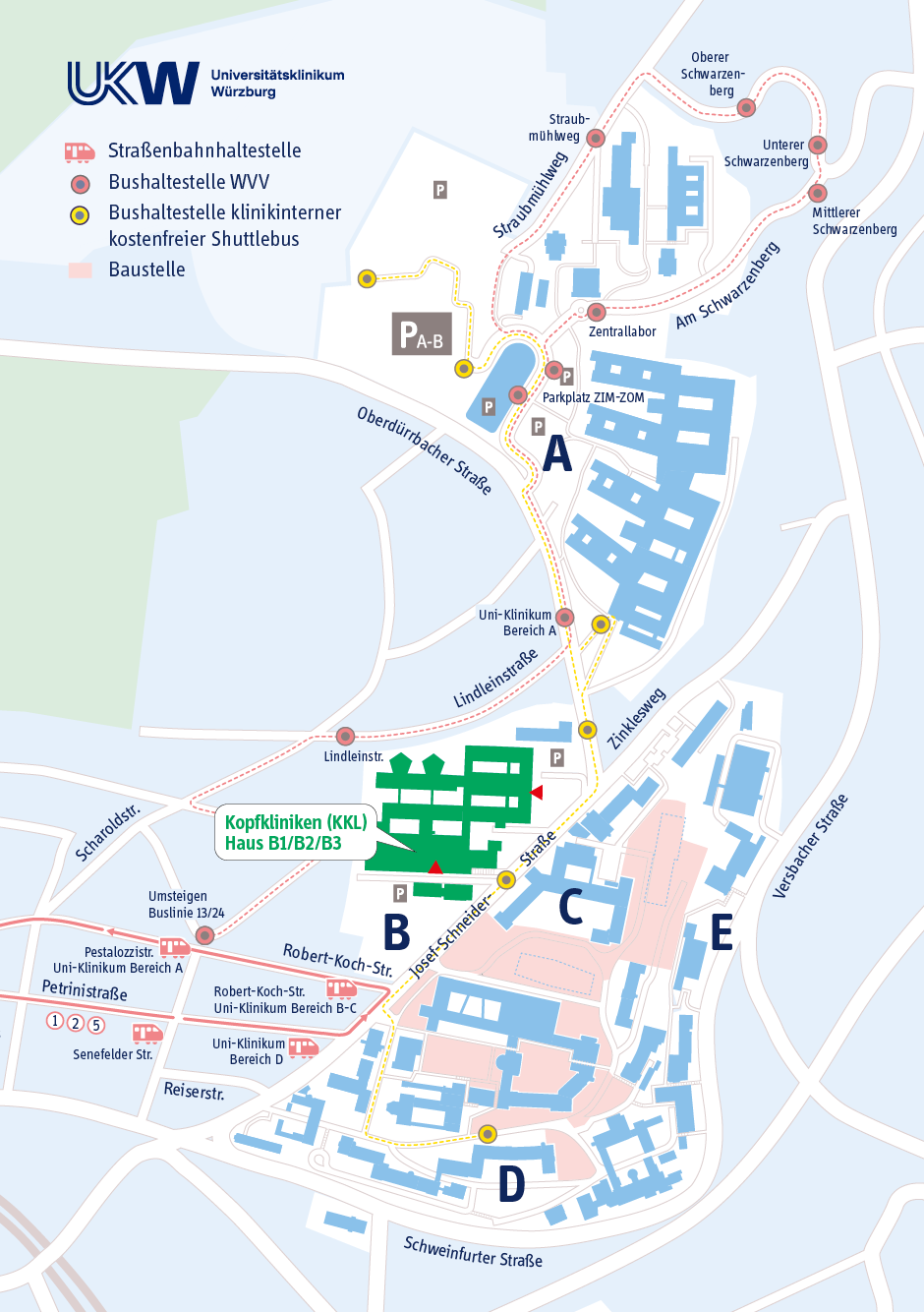 Lageplan Kopfkliniken