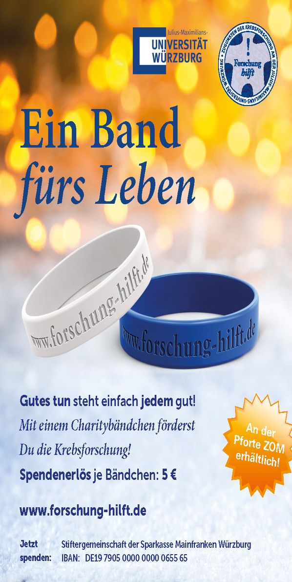 Plakat der Aktion "Ein Band fürs Leben" der Stiftung "Forschung hilft!"