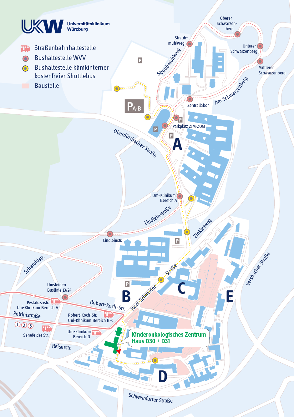 Lageplan Kinderonkologisches Zentrum