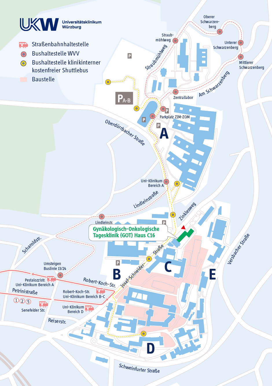 Lageplan GOT Lageplan der Gynäkologisch-Onkologische Tagesklinik (GOT)