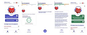 Screenshots aus der AHF-Voice-Anwendung