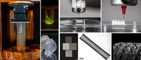 Beispiele für Drucktechniken: Mit Stereolithographie lassen sich Bauteile durch selektive Vernetzung eines Harzes detailgetreu fertigen. 