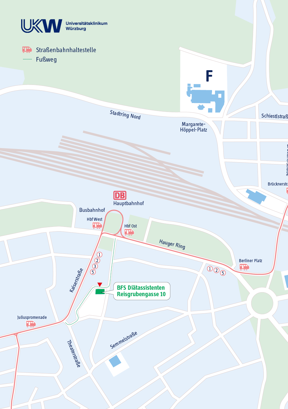 Lageplan Lageplan der Berufsschule für Diätik