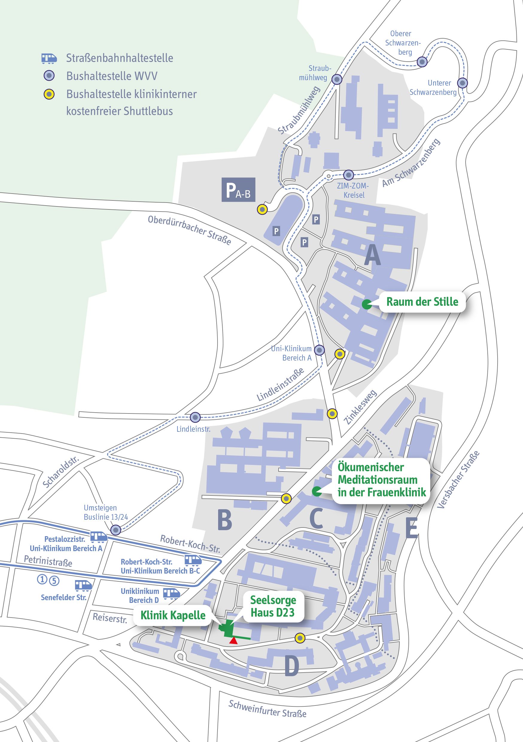 Lageplan der Seelsorge Haus D23