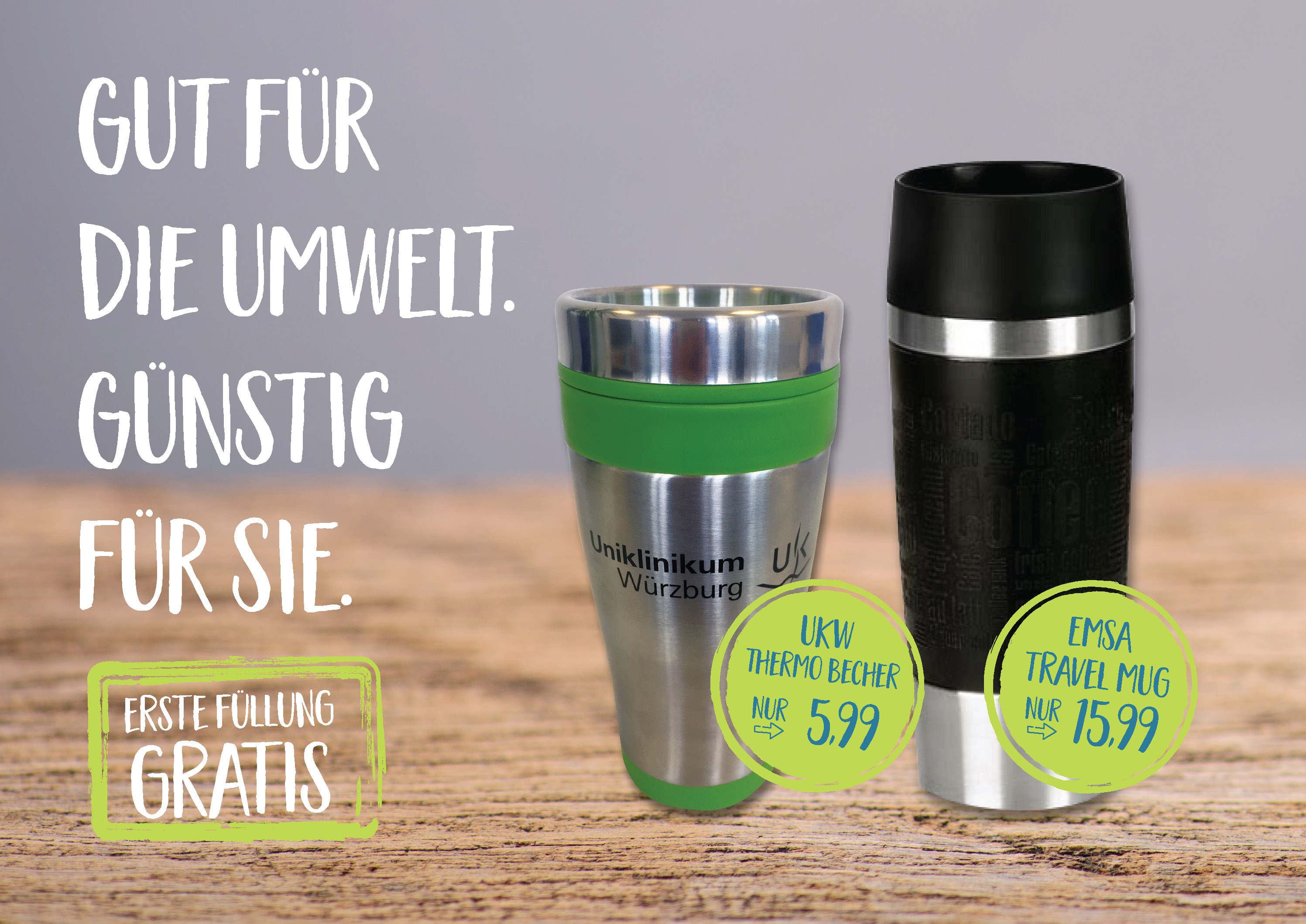Plakat der Aktion "Gut für die Umwelt - Günstig für Sie"
