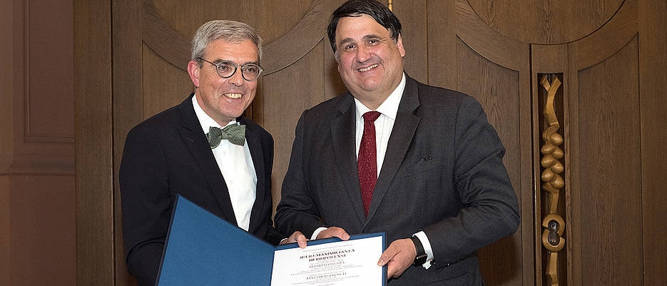 Ehrendoktor Martin Paul mit Laudator Matthias Froch