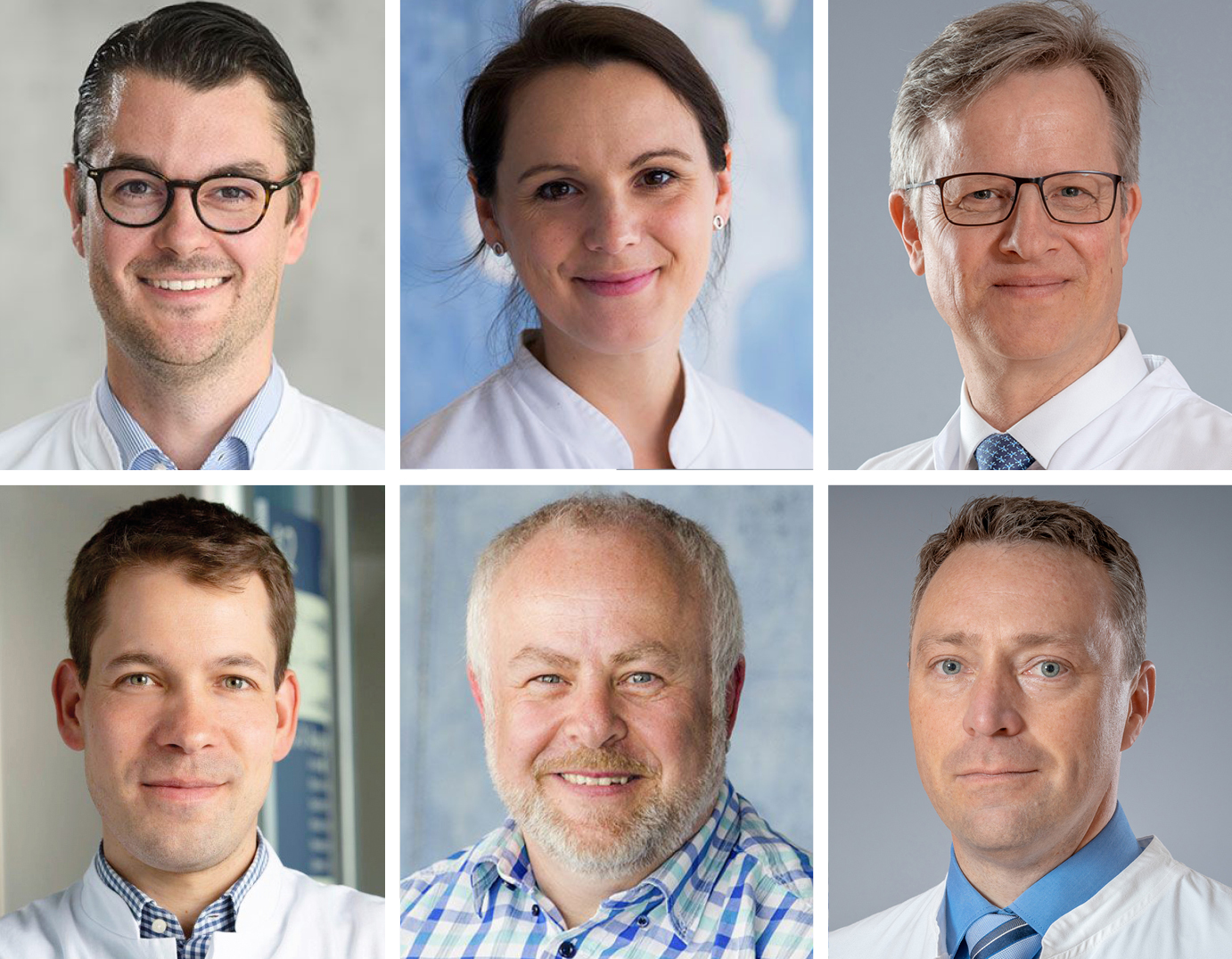 Fotos der Ansprechpartner, die bei der Telefonaktion für Fragen zu Sarkomen zur Verfügung stehen.