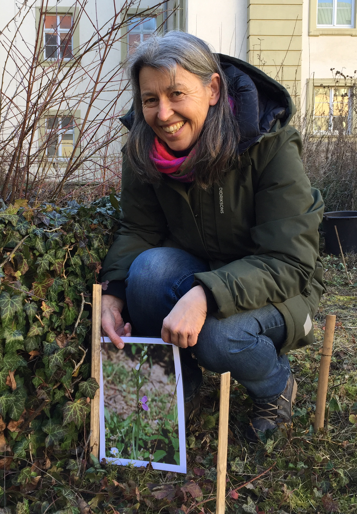 Die Diplom-Biologin Renate Ullrich zeigt mit einem Foto, was aus den unscheinbaren Blattrosetten werden kann.