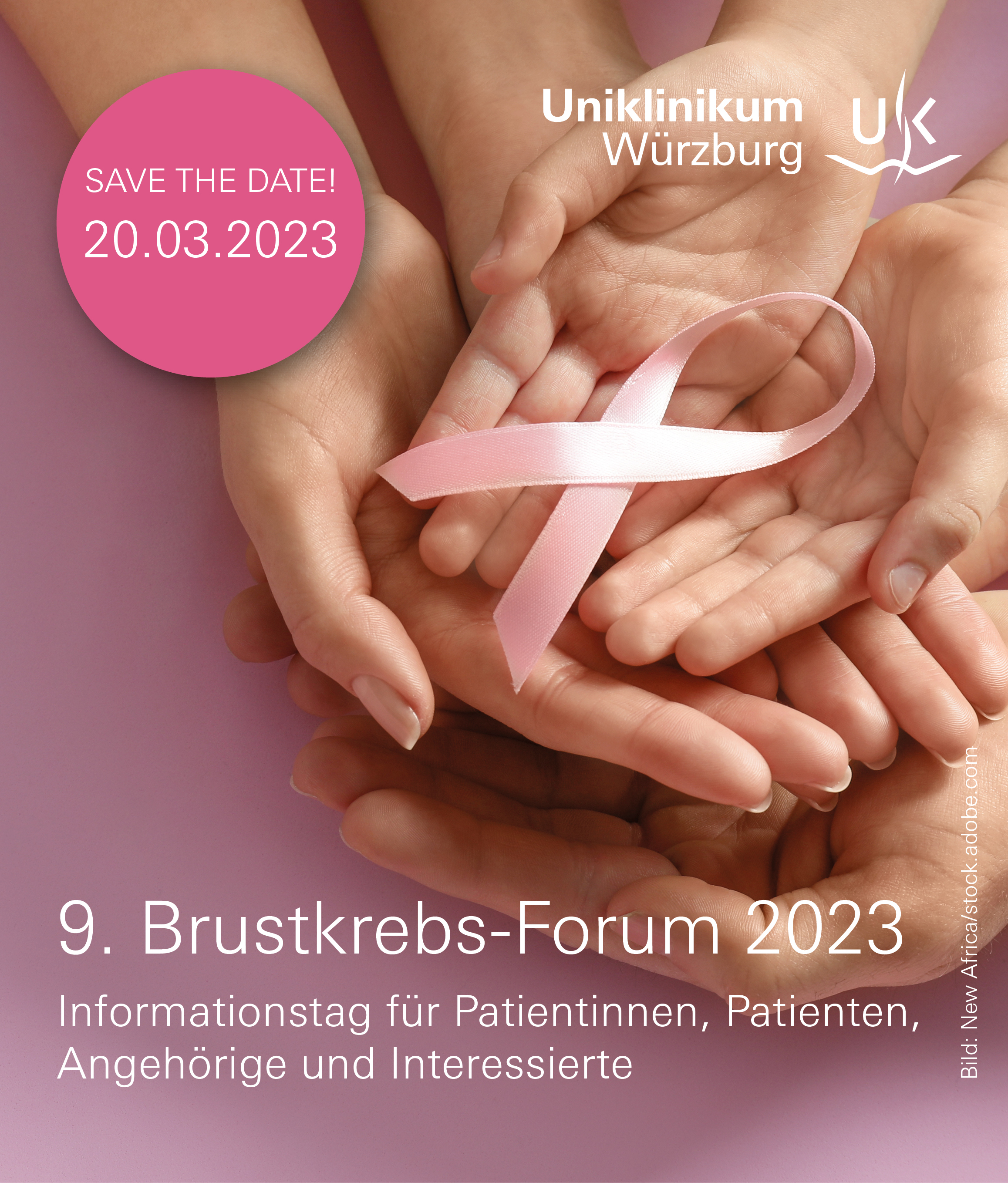 Am Montag, den 20. März 2023, findet das 9. Brustkrebs-Forum der Würzburger Universitäts-Frauenklinik statt.