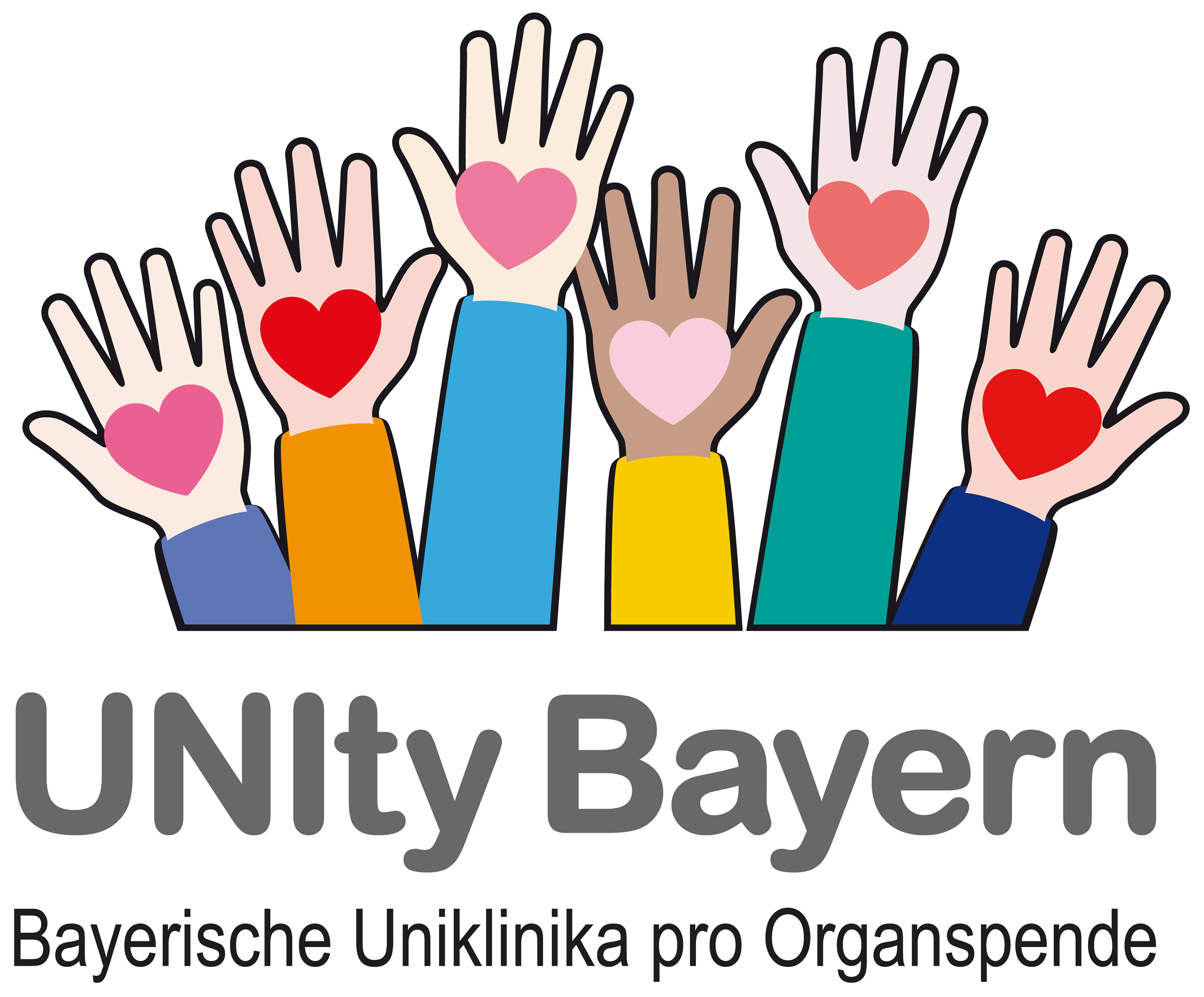 Das gemeinsame Logo der Aktion der sechs bayerischen Universitätsklinika. Nachweis: Bayerns Universitätsklinika.