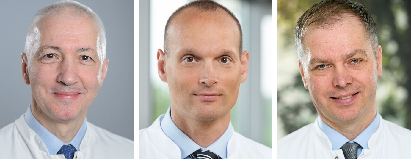 Die Professoren Ivo Aleksic, Rafael Jakubietz und Achim Wöckel vom Uniklinikum Würzburg (von links) vertreten die medizinischen Kerndisziplinen, die sich zum Süddeutschen Brustwandzentrum zusammengeschlossen haben.