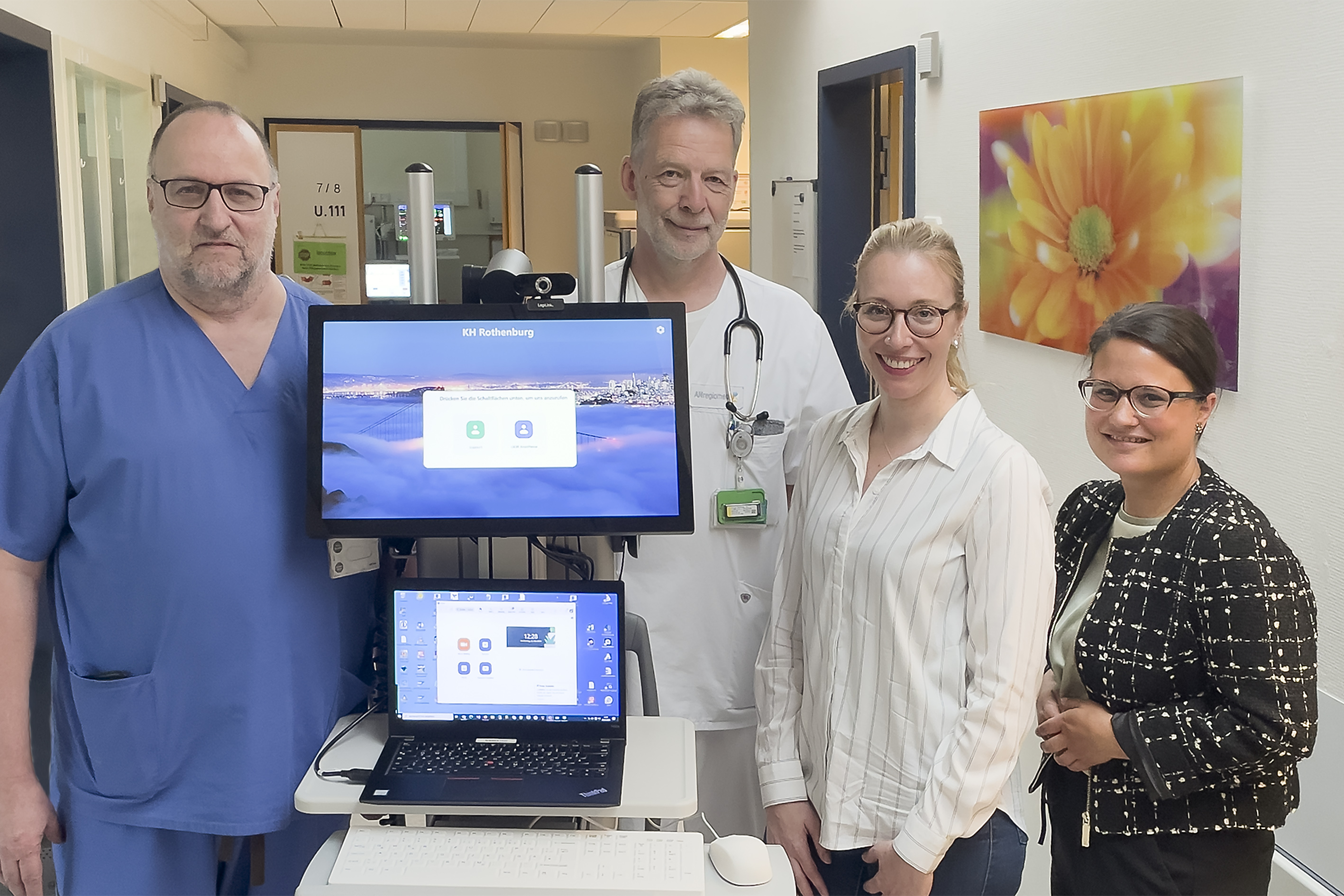 Auch auf der Intensivstation der Klinik Rothenburg ist ein mobiler Visitenwagen im Einsatz. 