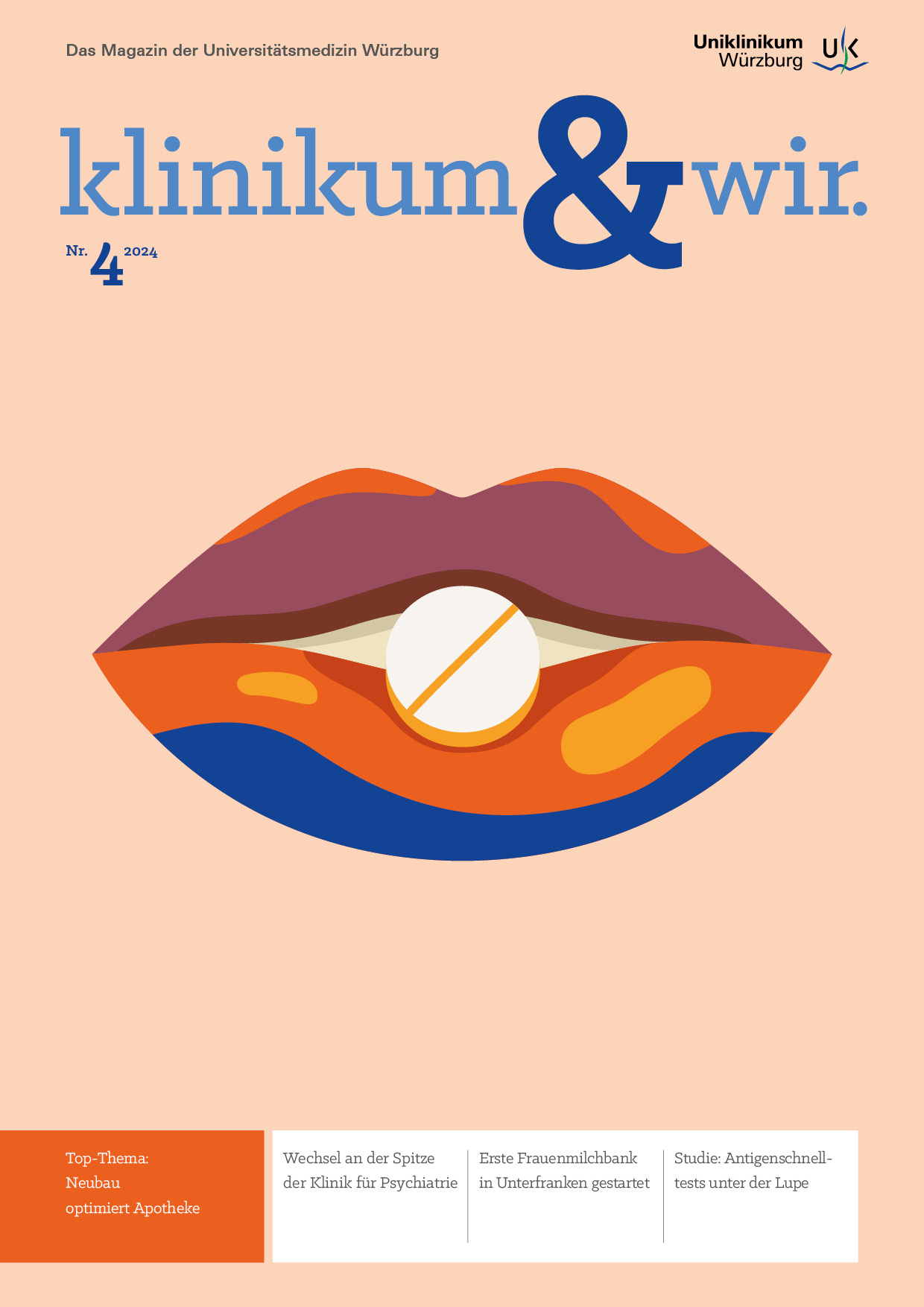 Die Titelseite der Ausgabe 4-2024 des Magazins klinikum & wir.