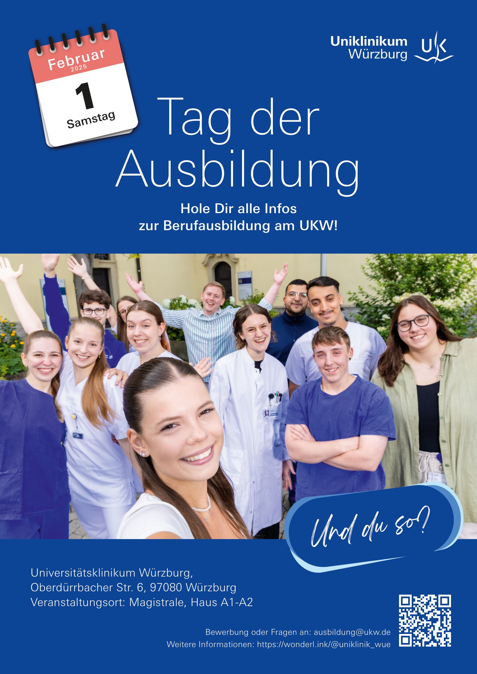 Plakat zum Tag der Ausbildung mit Bildern von jungen Auszubildenden 