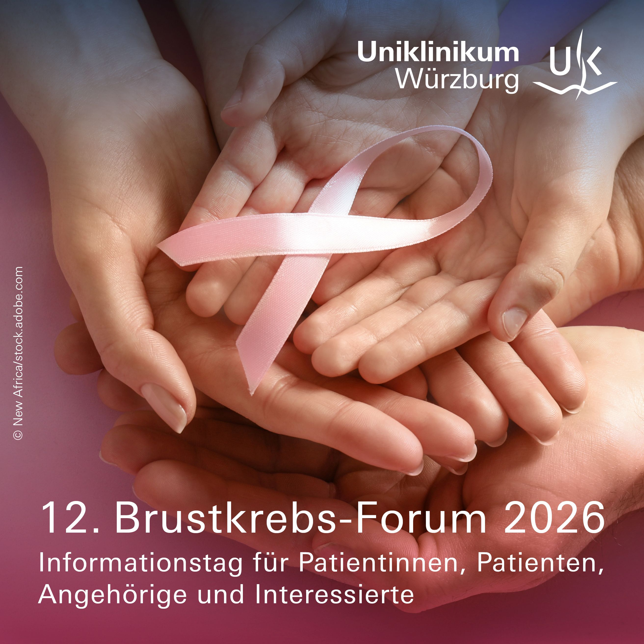 Brustkrebs-Forum 2026 - Hände mit pinkfarbener Schleife
