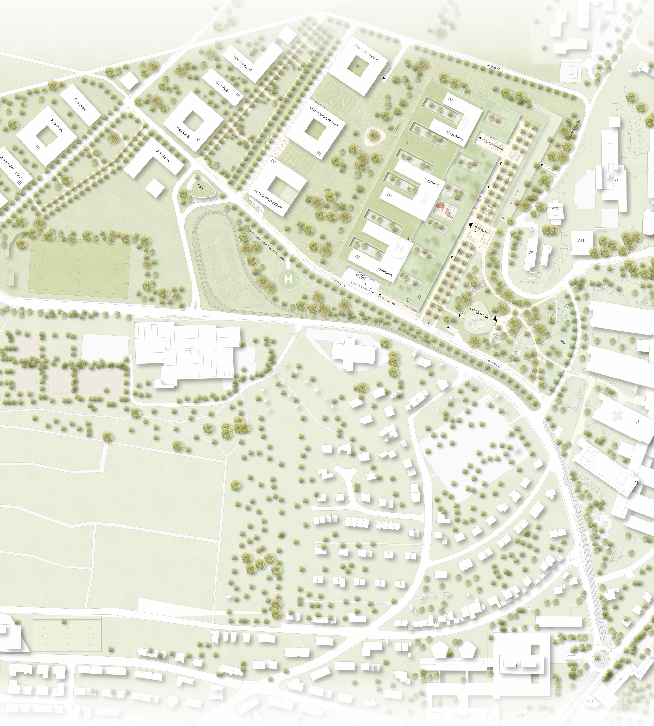 Lageplan des mit dem ersten Preis prämierten Entwurfs (Quelle: Hascher Jehle Objektplanung GmbH, Berlin)