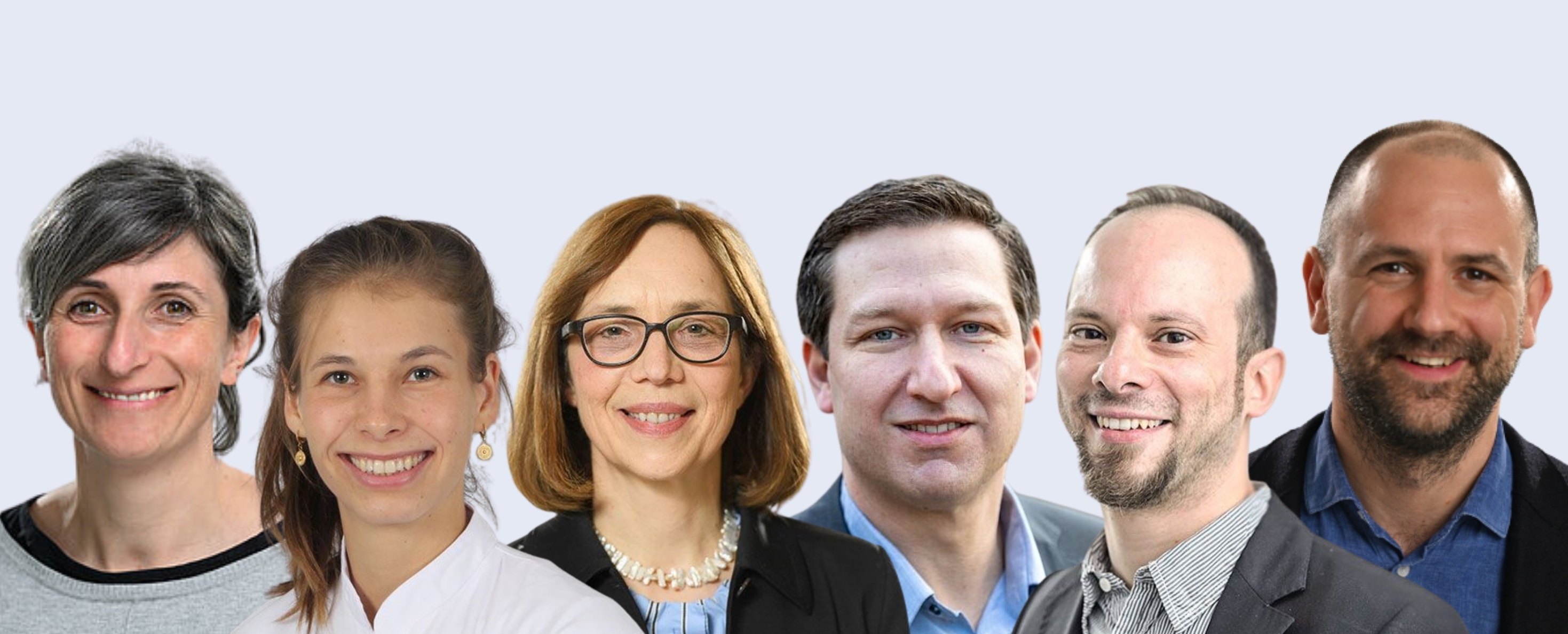 Collage mit Porträts der 6 Autorinnen und Autoren